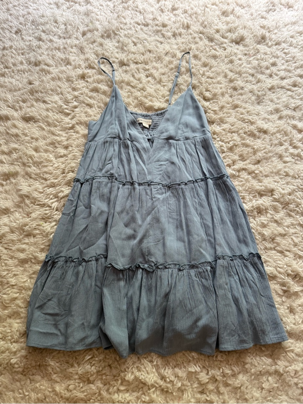 Aeropostale Blue Tiered Spaghetti Strap Sundress